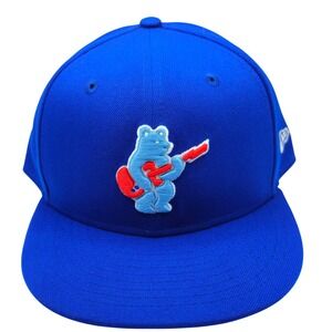 New Era 59FIFTY Royal Blue Bear Guitar Fitted Hat Size 8 MLB Authentic Cap